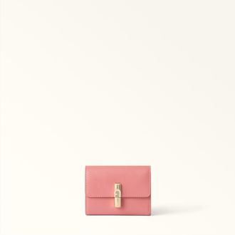 Furla Iride Portafoglio Compatto S Rosewood Rosa Pelle Stampata Donna