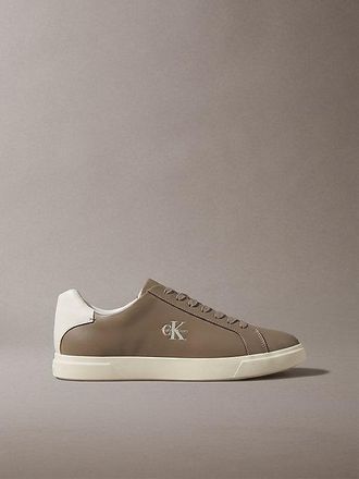 Calvin Klein Signature Leren Sneakers Met Logo