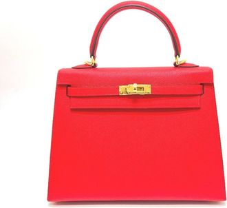 Herm&egrave;s Herm&egrave;s Red Kelly 25cms With Gold Hardware Size S