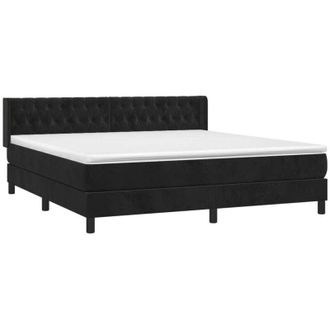 vidaXL Vidaxl - Giroletto a Molle con Materasso Nero 180x200 cm in Velluto