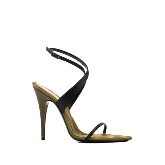 Saint Laurent Black Crossover Strap Heels