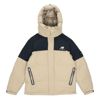 New Balance Winter Classic Down Jacket Asia Sizing Beige Black AMJ14323-BEI