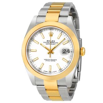 Rolex Datejust 41 White Dial Steel and 18K Yellow Gold Oyster Bracelet Mens Watch 126303WSO