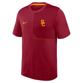 Nike USC Sideline Coach Nike Mens Dri-FIT College Top in Red | 03B208DBSCJ-GQK
