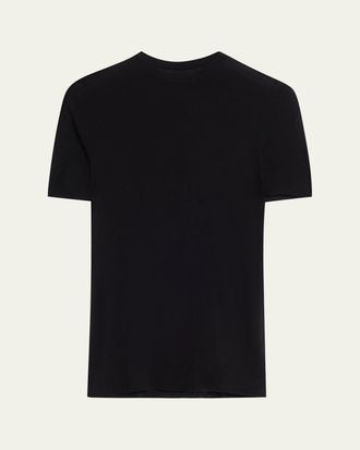 The Row Ozzi Silk Rib Short-Sleeve Top