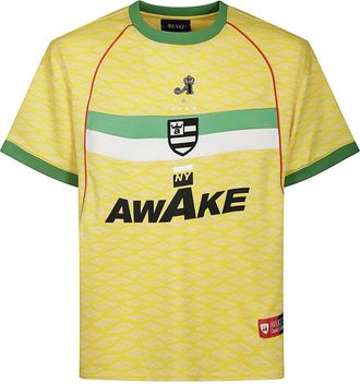 Awake NY Tops, Heren, Geel, L, Sportieve korte mouw top