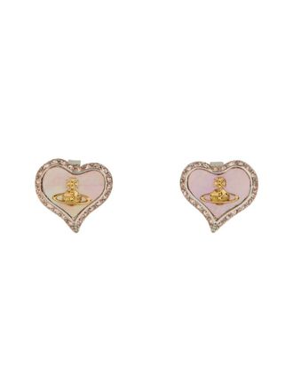 Vivienne Westwood Petra Heart Shaped Enamel Earrings