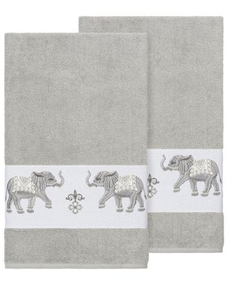 Linum Home Textiles Quinn Turkish Cotton 2Pc Embellished Bath Towel Set