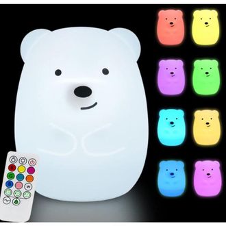 OEM L&aacute;mpara De Noche Gigante Con Forma De Oso De Peluche - L&aacute;mpara Para Dormitorio Infantil, Brillo Y Color Ajustables - Regalo Decorativo Para La Habitac