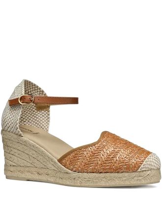 Geox Gelsa woven espadrilles - women - Fabric/Rubber/Polyurethane/Calf Leather - 41 - Brown