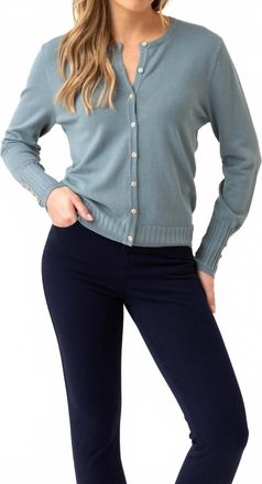 Marble Scotland Essential Button Cardigan In Seafoam