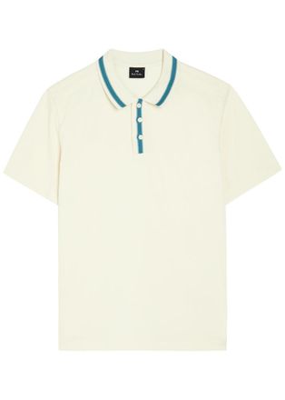 Paul Smith Striped-trim Cotton-blend Polo Shirt - White - XL