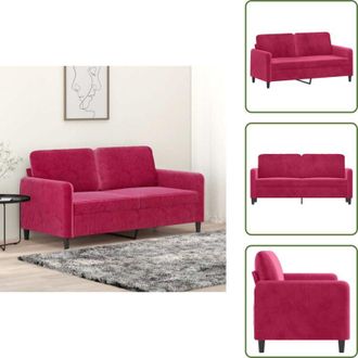 vidaXL Divano moderno - vidaXL Divano a 2 Posti Rosso Vino 140 cm in Velluto - Divano in metallo