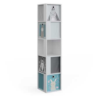 Vicco Estanter&iacute;a Infantil Lio, Blanco, 33.3 X 162.2 Cm Con 4 Cajones Plegables