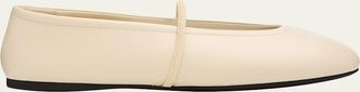 Miu Miu Logo Leather Ballerina Flats
