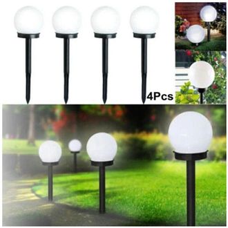 Trade Shop Trade Shop - 4 Solar Lampione 1 Led Gardino 10 Cm Su Picchetto Lampade Globo Para External