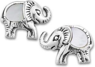 Samuel B. Elephant Stud Earrings in White at Nordstrom Rack