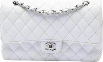 Chanel Pre-owned Classic Flap - Dames - Vintage Schoudertas - Wit - ONE Size - Leer - Vintage