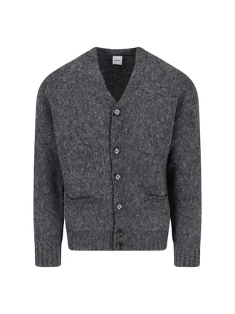 Aspesi Grey V-Neck Wool Cardigan