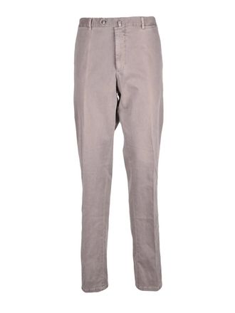 Santaniello Beige Stretch Cotton Zip Fustagno Formal Pants