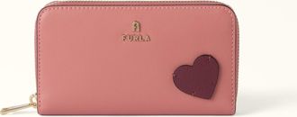 Furla Camelia Zip Around L Toni Rosewood Rosa Pelle Di Vitello Sidney + Inserto Con Motivo A Cuore Donna