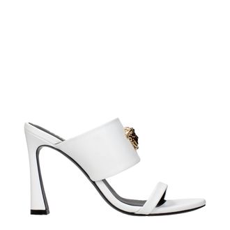 Versace White Leather Stiletto Heel Womens Sandals
