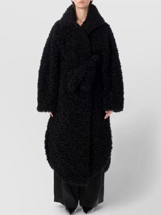 Frankie Shop ravello eco shearling belted long coat