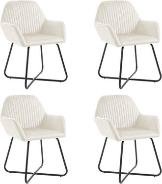 vidaXL Vidaxl - Sillas de comedor 4 unidades terciopelo crema