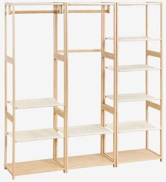 Sklum Armario Modular Abierto De 3 Piezas Con Estanter&iacute;a En Bamb&uacute; Deneb Sklum