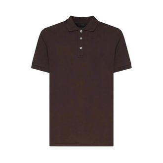 Fay Polo Shirts, male, Brown, Size: M Piquet Stretch Polo