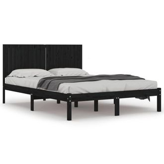 Berkfield Home Bed Frame Black Solid Wood Pine 200x200 cm