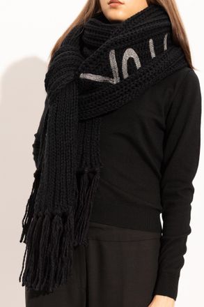 Yohji Yamamoto Scarf With Logo, Unisex, Black