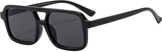 Generic Square Mens Outdoor Sunglasses Vacation Womens Commuter Shopping Sun Glasses(Black)