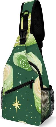 Generic Cake Roll Mens Crossbody Chest Sling Bag for Travel Hiking Lightweight Shoulder Bags with Small Side