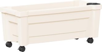 vidaXL Maceta Calypso Con Ruedas Pp Blanco Vidaxl