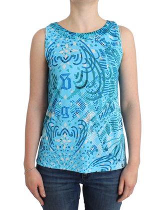John Galliano Blauwe geprinte tanktop