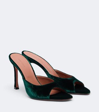 Amina Muaddi Alexa velvet mules