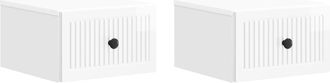vidaXL Mesita De Noche De Pared 2 Uds. Brillante 33 X 34,5 X 20 Cm Vidaxl