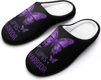 Generic Lupus Warrior Slippers Men Winter Warm Cotton Anti-Slip Indoor Slip-Ons House Shoes