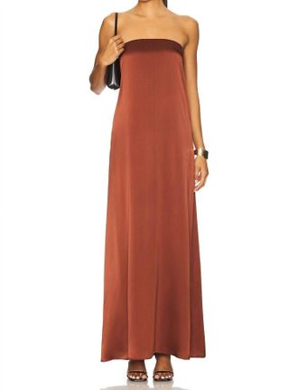 Sablyn Arden Strapless Maxi Dress In Mahogany