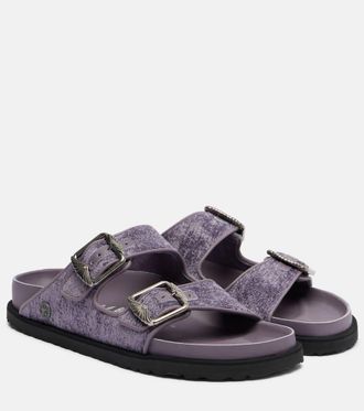 Birkenstock Arizona velvet slides