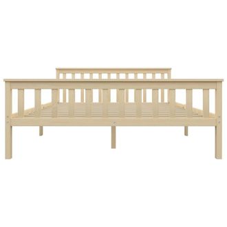 Berkfield Home Modern Bed Frame Light Wood Solid Pinewood 160x200 cm in Light Tan