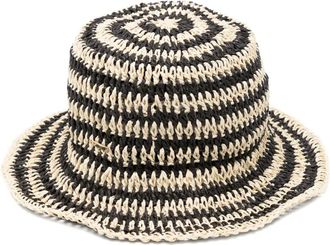 Eugenia Kim Jonah striped straw bucket hat - White
