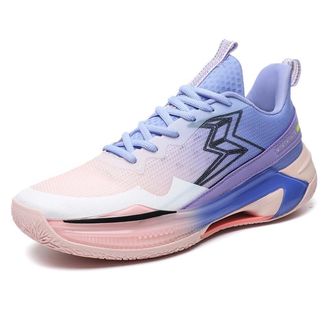 Generic Mens Basketball Shoes Breathable Anti Slip Wear-Resistant Rebound Shock-Absorbing Sports Training Boots Walking Shoes(Purple,5.5 UK)