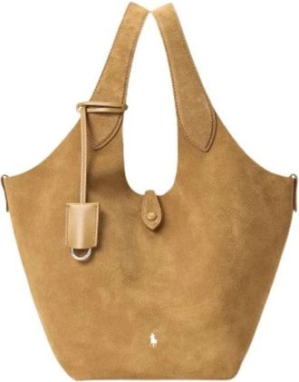 Polo Ralph Lauren Italiaanse Su&egrave;de Chic Schoudertas - Dames - Handtassen - Bruin - ONE Size - Su&egrave;de - Tassen
