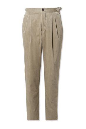 Mr P. Slim-Fit Straight-Leg Cotton and Cashmere-Blend Corduroy Tuxedo Trousers