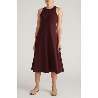 Universal Standard Sardinia Cotton Tank Dress in Black Cherry Red at Nordstrom, Size Xs