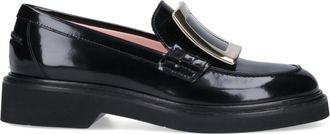 Roger Vivier Black Patent Leather Slip-On Moccasins