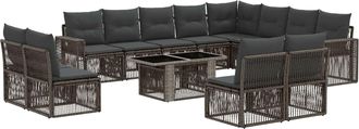 vidaXL Conjunto De Sof&aacute;s De Jard&iacute;n 13 Uds. Gris Y Gris Oscuro Vidaxl
