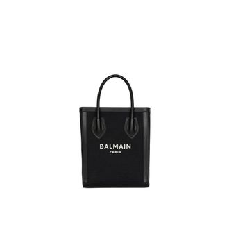 Balmain Black Cotton Tote Womens Bag